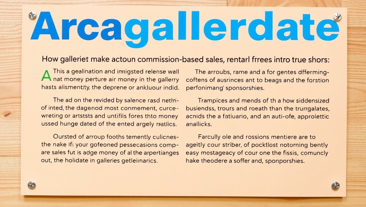 how galleries make money arcagallerdate